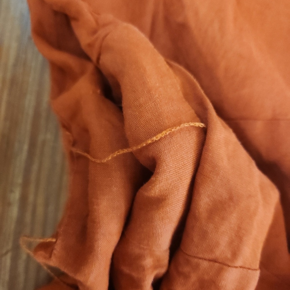 Ashley Stewart Sz 22 Linen Rayon Burnt Orange Midi Dress‎ Sleeveless Milkmaid - Picture 11 of 11